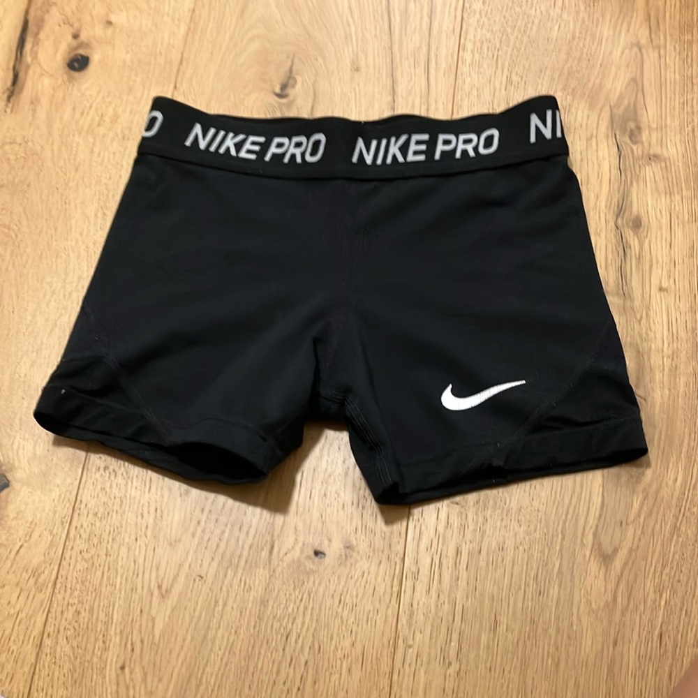 Nike Pro Girls Athletic Black Shorts
